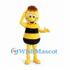 Bee Mascot Costume with Brown Hair and Black Stripes