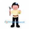 Miner Mascot Costume with Helmet Lamp and Pickaxe