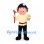 Miner Mascot Costume with Helmet Lamp and Pickaxe