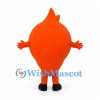 Flame Mascot Costume in Orange with White Smiling Face