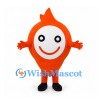 Flame Mascot Costume in Orange with White Smiling Face