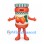 Apricot Jam Jar Mascot Costume with Green Striped Lid