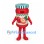 Strawberry Jam Jar Mascot Costume with Green Striped Lid