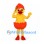 Hatching Chick Mascot Costume with Orange Eggshell Details