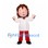 Man Mascot Costume with Curly Brown Hair and White Coat