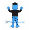 Tiger Mascot Costume in Blue with Graduation Cap