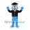 Tiger Mascot Costume in Blue with Graduation Cap