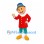 Boy Mascot Costume with Blue Hat and Red Coat