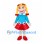 Flower Girl Mascot Costume with Blond Braids and Red Skirt