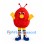 Bug Mascot Costume in Red with Yellow Gloves