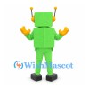 Robot Mascot Costume in Green with Heart Display
