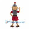 Roman Soldier Mascot Costume with Gray Armor and Red Tunic