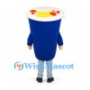 Yogurt Cup Mascot Costume in Blue with Fruit Topping