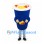 Yogurt Cup Mascot Costume in Blue with Fruit Topping