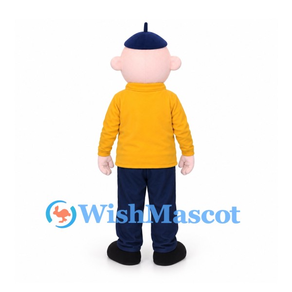 Sailor Mascot Costume with Navy Cap and Yellow Shirt