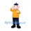 Sailor Mascot Costume with Navy Cap and Yellow Shirt