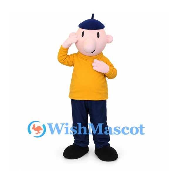 Sailor Mascot Costume with Navy Cap and Yellow Shirt