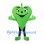 Leaf Mascot Costume in Green with Smiling Face