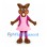 Squirrel Mascot Costume with Pink Dress and Purple Bow