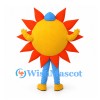 Sun Mascot Costume with Blue Bow Tie and Cap