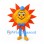 Sun Mascot Costume with Blue Bow Tie and Cap