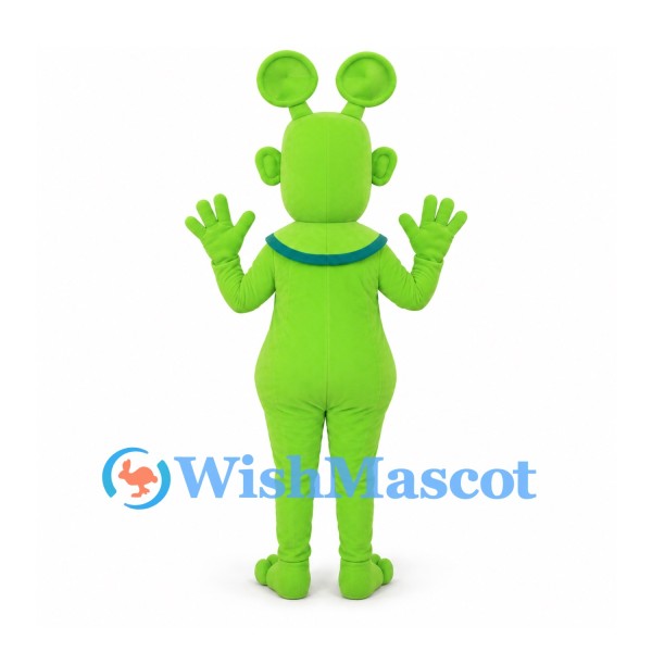 Alien Mascot Costume in Green with Round Antennae
