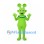 Alien Mascot Costume in Green with Round Antennae