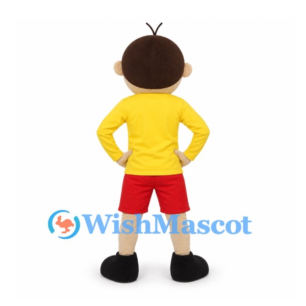 Boy Mascot Costume with Yellow Shirt and Red Pants