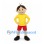 Boy Mascot Costume with Yellow Shirt and Red Pants