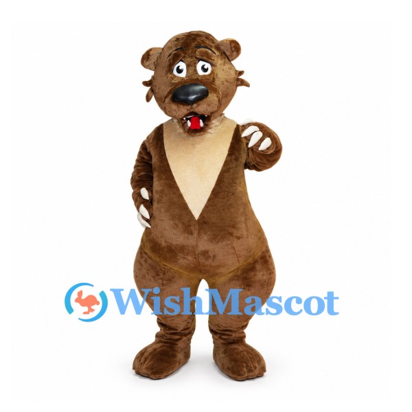 Brown Bear Mascot Costume with Cream Chest and Long Claws