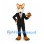 Fox Mascot Costume with Black Suit and Gold Tie
