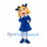 Girl Mascot Costume with Blue Bow and Sparkling Dress