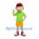 Boy Mascot Costume with Red Cap and Green Shirt