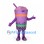 Bubble Tea Mascot Costume in Purple with Straw