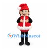 Christmas Girl Mascot Costume with Red Hat and Vest