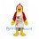 Parrot Mascot Costume in Red and Yellow with Floral Apron