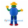 Turtle Mascot Costume with Yellow Hat and Blue Pants