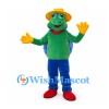 Turtle Mascot Costume with Yellow Hat and Blue Pants
