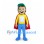 Superhero Boy Mascot Costume with Red Cape and Green Cap