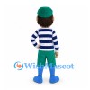 Boy Mascot Costume with Striped Shirt and Green Shorts