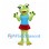 Frog Mascot Costume with Blue Top and Red Skirt