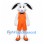 Rabbit Mascot Costume in White with Orange Sports Outfit
