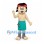 Jungle Boy Mascot Costume with Red Headband and Green Wrap
