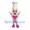 Milk Bottle Mascot Costume with Pink Bow and Chef Hat