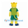 Leopard Mascot Costume in Yellow with Green Sports Uniform
