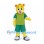 Leopard Mascot Costume in Yellow with Green Sports Uniform