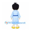 Boy Mascot Costume with Pale Blue Kimono and Blue Sash