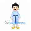 Boy Mascot Costume with Pale Blue Kimono and Blue Sash