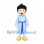 Boy Mascot Costume with Pale Blue Kimono and Blue Sash