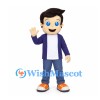 Boy Mascot Costume with Navy Jacket and White Shirt